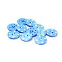 Dill Round Spotty Buttons 25mm Blue/White