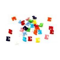 Dill Alphabet Letter & Number Buttons 10mm Assorted Colours, Letter E