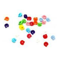 Dill Alphabet Letter & Number Buttons 10mm Assorted Colours, Letter G