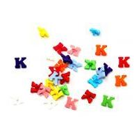 Dill Alphabet Letter & Number Buttons 10mm Assorted Colours, Letter K