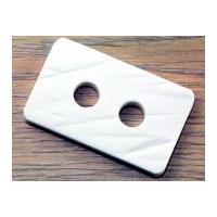 Dill Large Textured Rectangle Buttons 40mm White