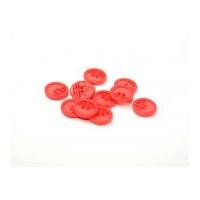 Dill Round Retro Buttons 15mm Coral