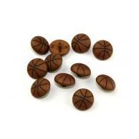 Dill Basketball Ball Shape Novelty Buttons 20mm Brown