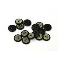 Dill Raised Textured Centre Buttons Black/Cream