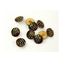 dill round animal print buttons 20mm brown