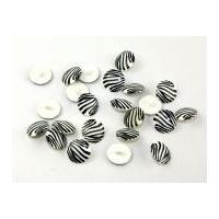 Dill Zebra Print Buttons 20mm Black & White