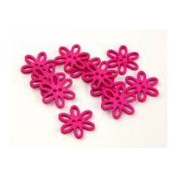 Dill Open Flower Shape Buttons 28mm Cerise Pink
