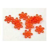 Dill Open Flower Shape Buttons 28mm Orange