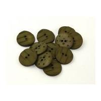 Dill Round Textured Buttons 28mm Khaki Green