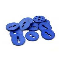 Dill Round Large Holed Matte Buttons 28mm Mid Blue