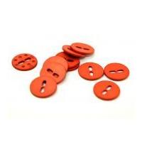 Dill Round Large Holed Matte Buttons 28mm Rust Orange