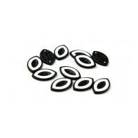 Dill Two Tone Eye Shape Buttons Black