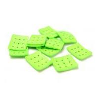 Dill Extra Large Rectangle 9 Hole Resin Buttons Lime Green