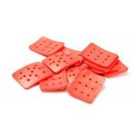 Dill Extra Large Rectangle 9 Hole Resin Buttons Red