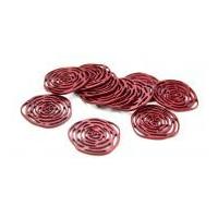 Dill Delicate Linear Rose Buttons 40mm Wine