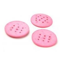 Dill Extra Large Round 9 Hole Resin Buttons Pink