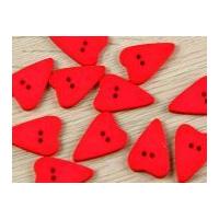 Dill Irregular Heart Shape 2 Hole Plastic Buttons Bright Red