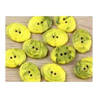 Dill Swirled Irregular Shape 2 Hole Plastic Buttons Yellow