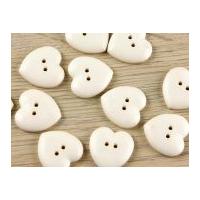 Dill Heart Shape 2 Hole Plastic Buttons Cream