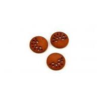 Dill Round Cut Out Starburst Buttons 18mm Tan Brown