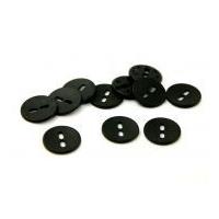 Dill Round Large Holed Matte Buttons 20mm Black