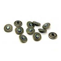 dill round metal vintage style buttons antique silvernavy blue