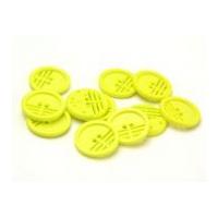 Dill Round Retro Buttons 25mm Yellow