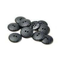 Dill Round Snakeskin Texture Buttons Black