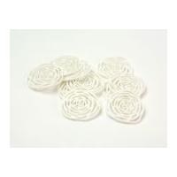 Dill Delicate Linear Rose Buttons 28mm White