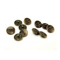 Dill Round Metal Linear Design Buttons Antique Gold