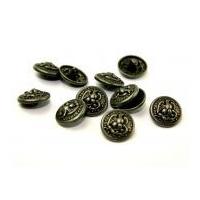 Dill Round Metal Eagle Buttons Antique Silver