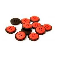 Dill Round Two Toned Buttons Red