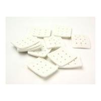 Dill Extra Large Rectangle 9 Hole Resin Buttons White