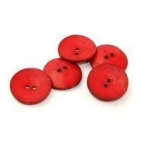 Dill Extra Large Round Resin Buttons Red