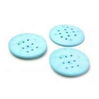 Dill Extra Large Round 9 Hole Resin Buttons Aqua
