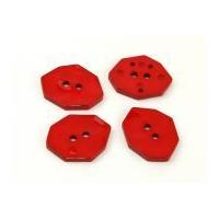 Dill Large Glossy Irregular Shape Buttons 50mm Red