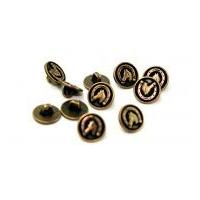 Dill Round Metal Horse Buttons Antique Gold