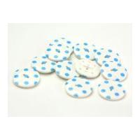 dill round spotty buttons 25mm whiteblue