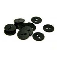 Dill Round Large Holed Matte Buttons 28mm Black