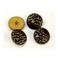 dill round animal print buttons 28mm brown