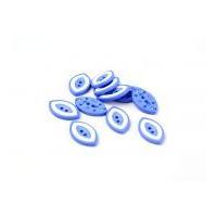 Dill Two Tone Eye Shape Buttons Blue