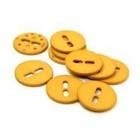 Dill Round Large Holed Matte Buttons 38mm Mustard Yellow