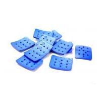 dill extra large rectangle 9 hole resin buttons royal blue