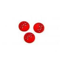 Dill Round Cut Out Starburst Buttons 18mm Red