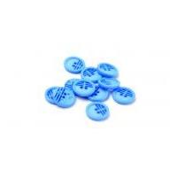 Dill Round Retro Buttons 15mm Blue