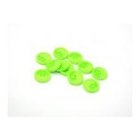 Dill Round Retro Buttons 15mm Lime Green