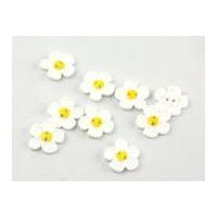 Dill Funky Flower Shape Buttons 20mm White