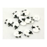 dill sheep shape novelty buttons black white