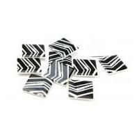 dill square striped buttons 25mm blackwhite