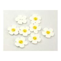 Dill Funky Flower Shape Buttons 34mm White